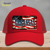 Arkansas USA Novelty License Plate Hat Mesh / Red