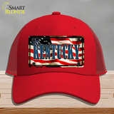 Kentucky USA Novelty License Plate Hat Mesh / Red