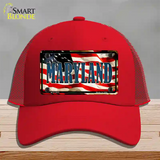 Maryland USA Novelty License Plate Hat Mesh / Red