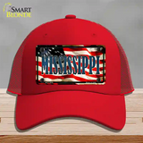 Mississippi USA Novelty License Plate Hat Mesh / Red