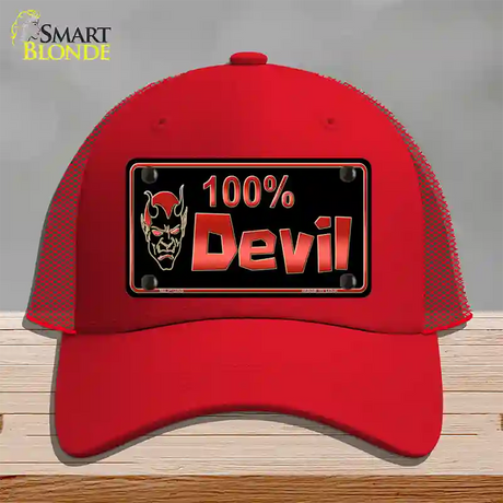 100% Devil Novelty License Plate Hat Mesh / Red