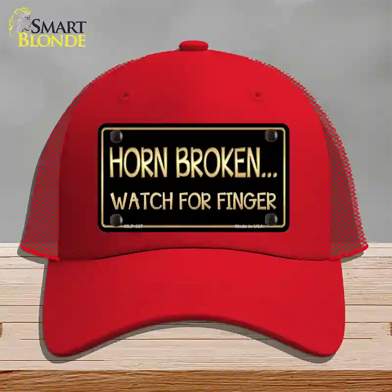 Horn Broken Watch For Finger Novelty License Plate Hat Mesh / Red