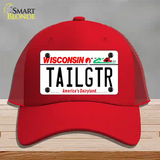 Tailgtr Wisconsin Novelty License Plate Hat Mesh / Red