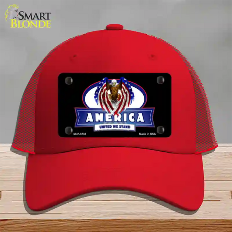 America United Novelty License Plate Hat Mesh / Red