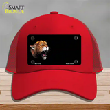 Cougar Offset Novelty License Plate Hat Mesh / Red