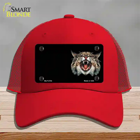 Wildcat Offset Novelty License Plate Hat Mesh / Red