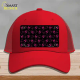 Purple Skulls Novelty License Plate Hat Mesh / Red