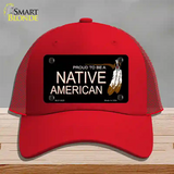 Proud To Be A Native American Novelty License Plate Hat Mesh / Red