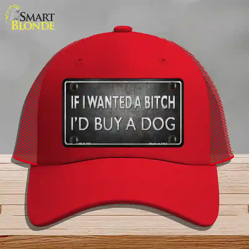 I Would Buy A Dog Novelty License Plate Hat Mesh / Red