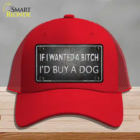 I Would Buy A Dog Novelty License Plate Hat Mesh / Red