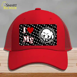 I Love My Bichon Frise Novelty License Plate Hat Mesh / Red