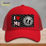 I Love My Boston Terrier Novelty License Plate Hat Mesh / Red