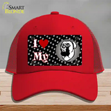 I Love My Bull Mastiff Novelty License Plate Hat Mesh / Red