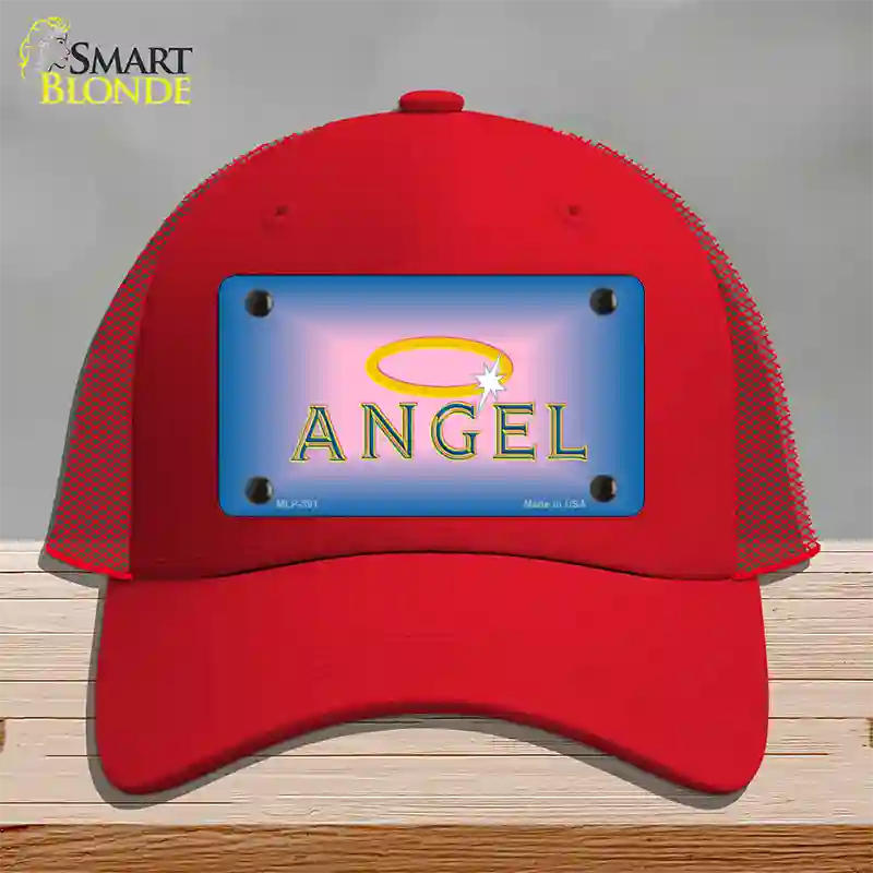 Angel Novelty License Plate Hat Mesh / Red