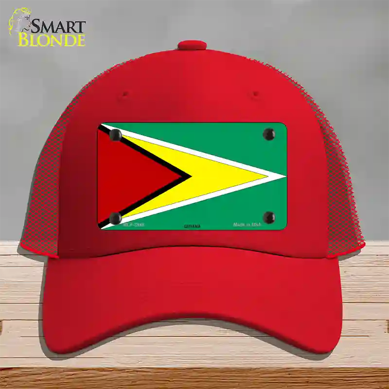 Guyana Flag Novelty License Plate Hat Mesh / Red