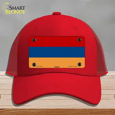 Armenia Flag Novelty License Plate Hat Mesh / Red