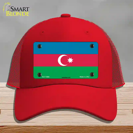 Azerbaijan Flag Novelty License Plate Hat Mesh / Red