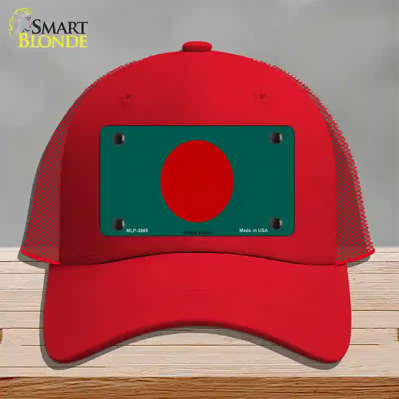 Bangladesh Flag Novelty License Plate Hat Mesh / Red