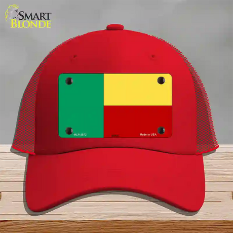 Benin Flag Novelty License Plate Hat Mesh / Red