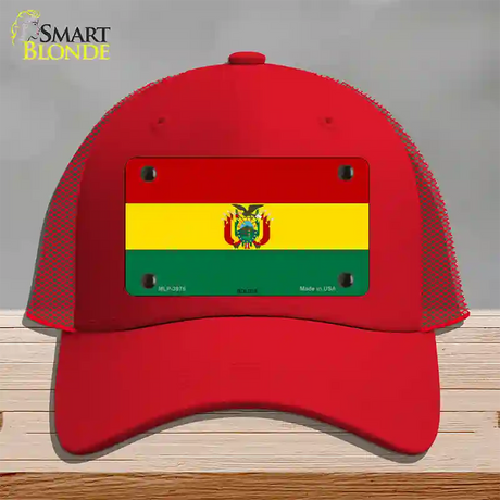 Bolivia Flag Novelty License Plate Hat Mesh / Red