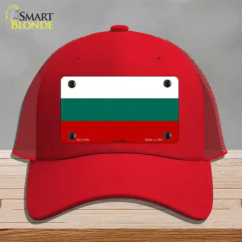 Bulgaria Flag Novelty License Plate Hat Mesh / Red