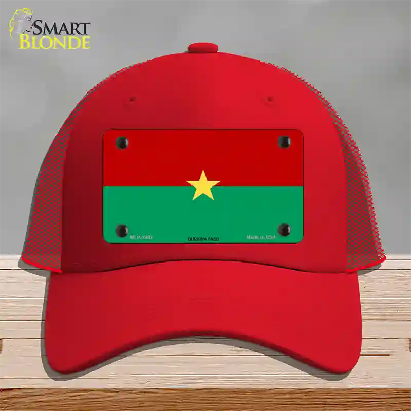 Burkina Faso Flag Novelty License Plate Hat Mesh / Red