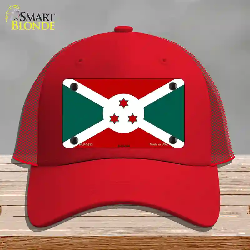 Burundi Flag Novelty License Plate Hat Mesh / Red