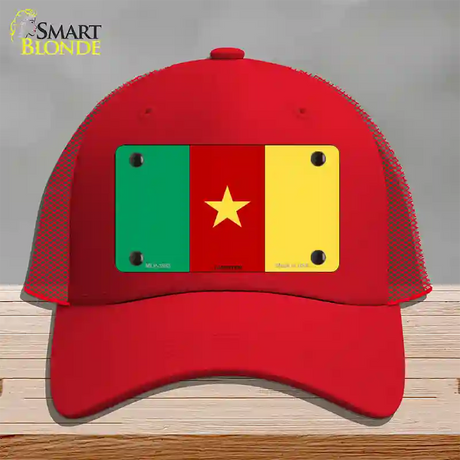 Cameroon Flag Novelty License Plate Hat Mesh / Red