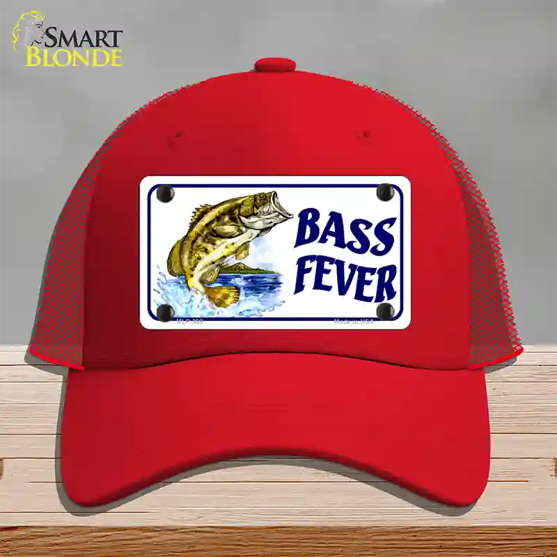 Bass Fever Novelty License Plate Hat Mesh / Red