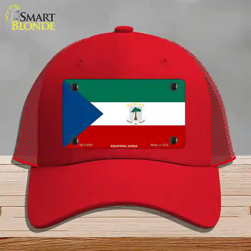 Equatorial Guinea Flag Novelty License Plate Hat Mesh / Red