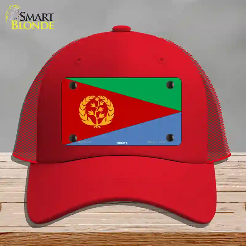 Eritrea Flag Novelty License Plate Hat Mesh / Red