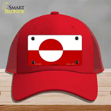 Greenland Flag Novelty License Plate Hat Mesh / Red