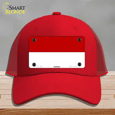 Indonesia Flag Novelty License Plate Hat Mesh / Red