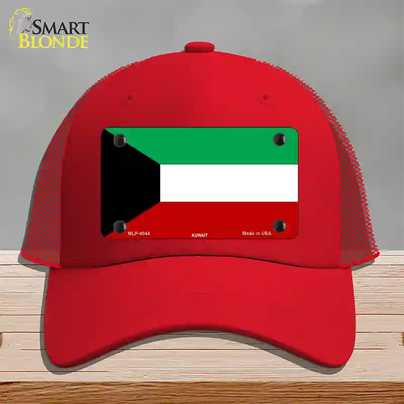 Kuwait Flag Novelty License Plate Hat Mesh / Red