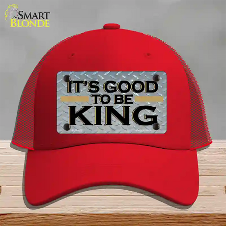 Good To Be King Novelty License Plate Hat Mesh / Red