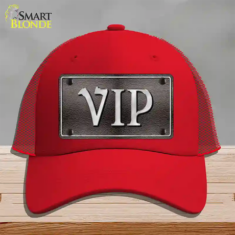 VIP Novelty License Plate Hat Mesh / Red