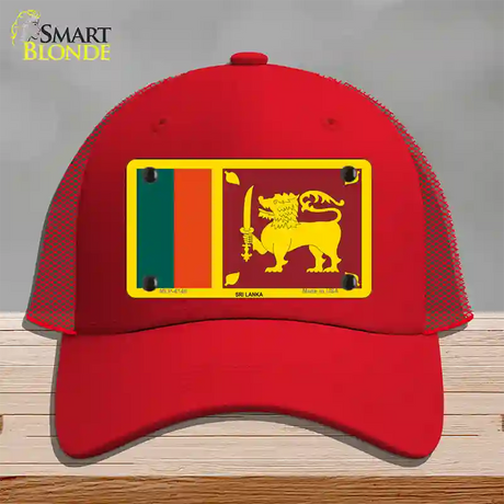 Sri Lanka Flag Novelty License Plate Hat Mesh / Red