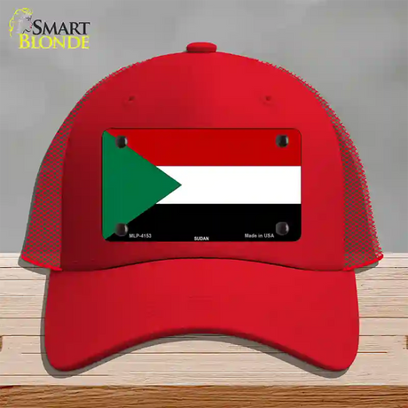 Sudan Flag Novelty License Plate Hat Mesh / Red