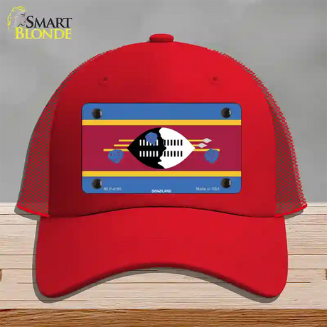 Swaziland Flag Novelty License Plate Hat Mesh / Red