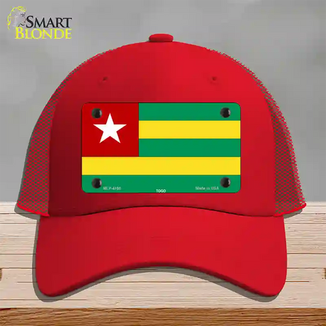 Togo Flag Novelty License Plate Hat Mesh / Red