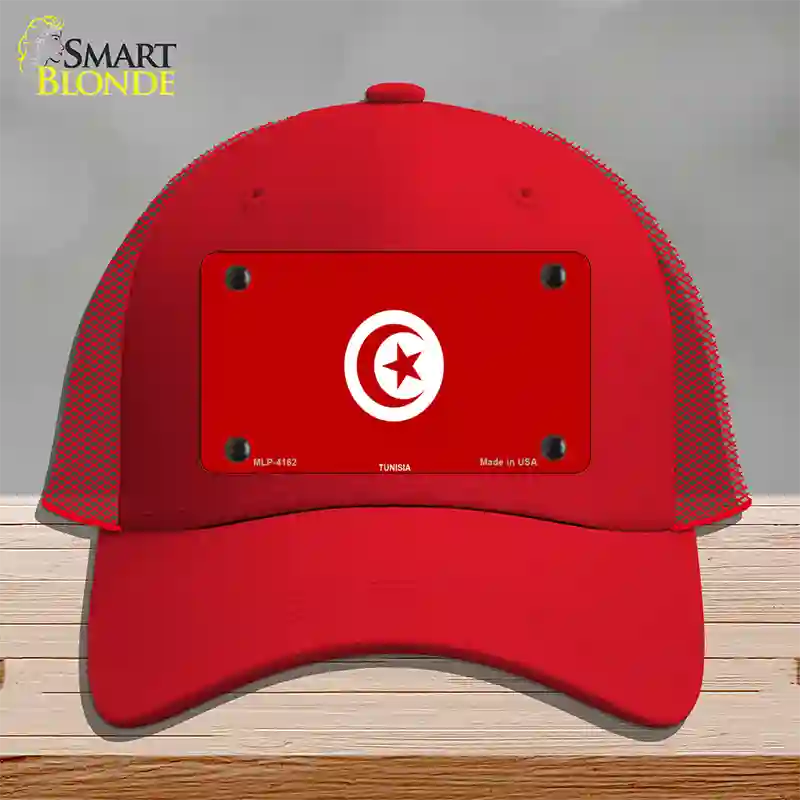 Tunisia Flag Novelty License Plate Hat Mesh / Red