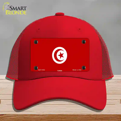 Tunisia Flag Novelty License Plate Hat Mesh / Red