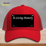 In Loving Memory Black Novelty License Plate Hat Mesh / Red