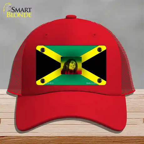 Jamaica Flag Bob Marley Novelty License Plate Hat Mesh / Red