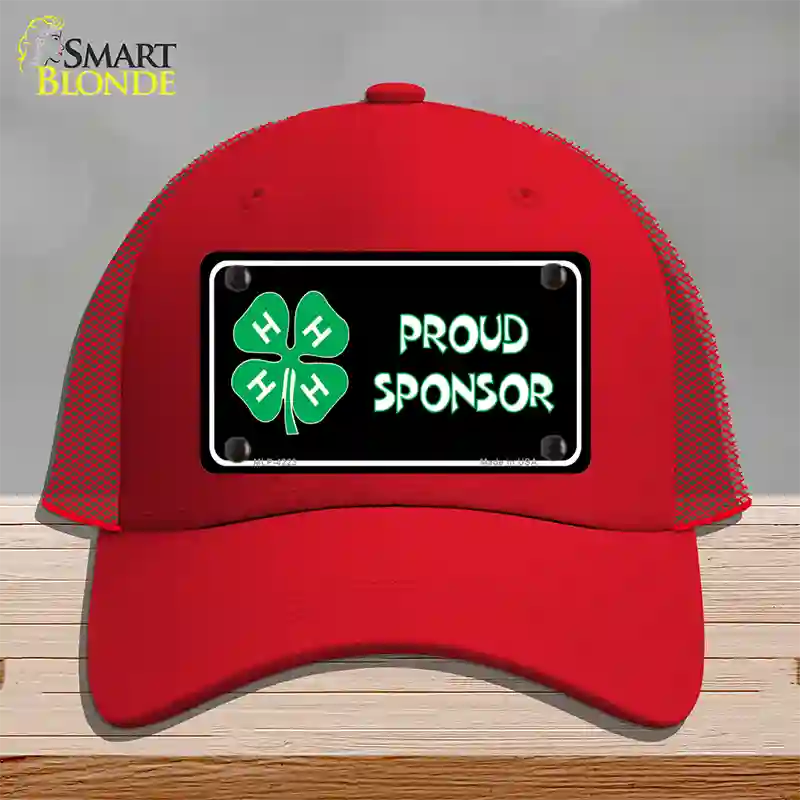 4-H Proud Sponsor Novelty License Plate Hat Mesh / Red