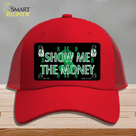 Show Me The Money Novelty License Plate Hat Mesh / Red