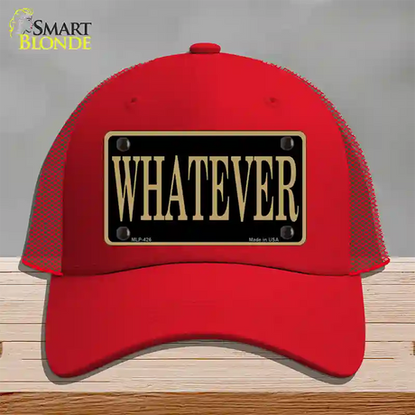 Whatever Novelty License Plate Hat Mesh / Red