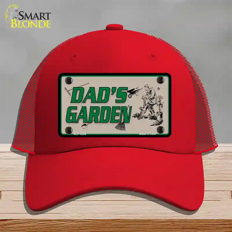 Dads Garden Novelty License Plate Hat Mesh / Red