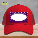 Scallop Purple White Polka Dot Novelty License Plate Hat Mesh / Red