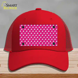 Pink Polka Dot Novelty License Plate Hat Mesh / Red